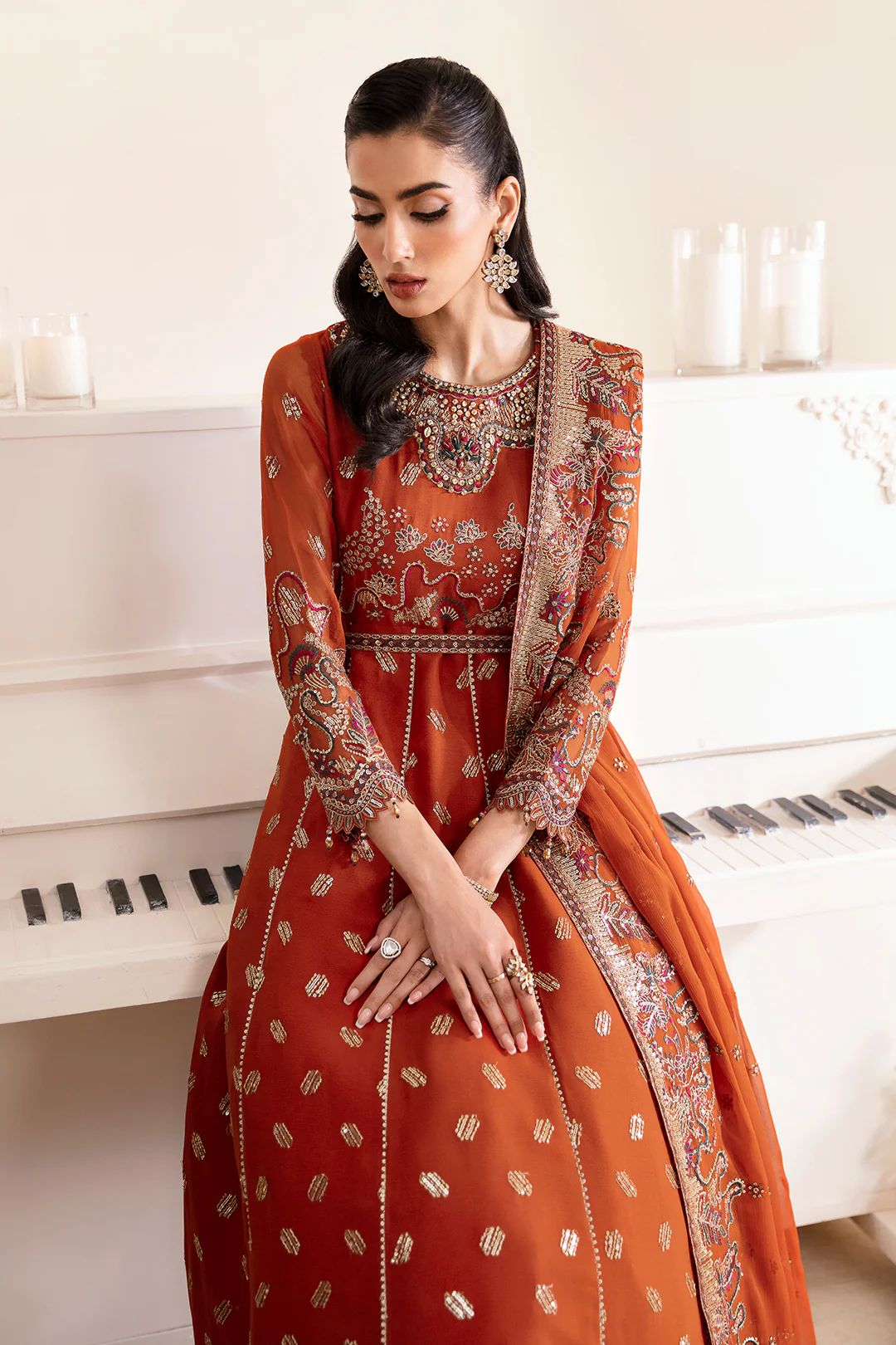 Alizeh Orange Maxi Dress