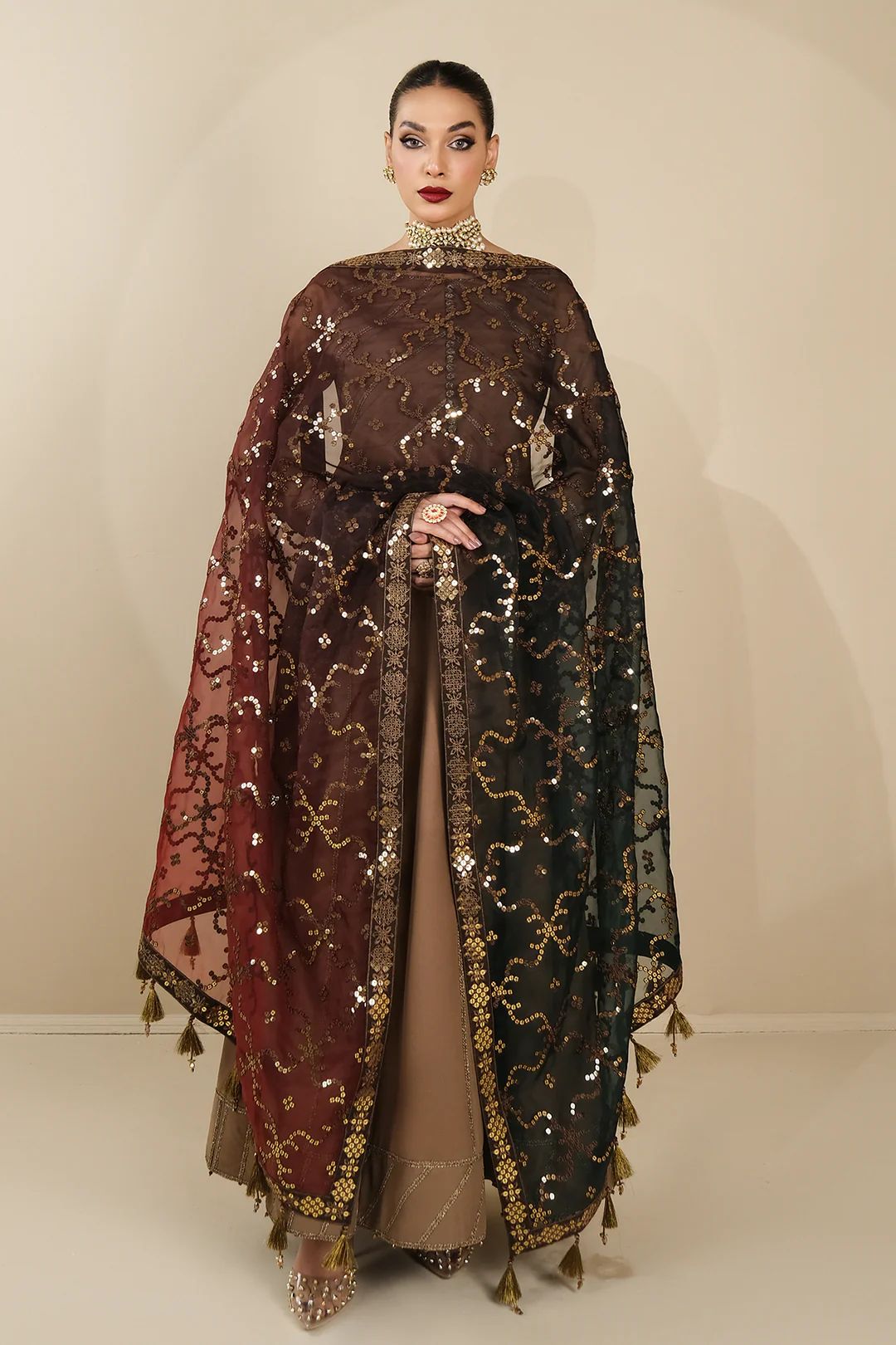 Alizeh Brown Maxi Dress