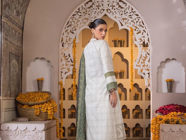 White Green Heera Suit