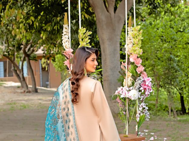Beige Frock Gharara