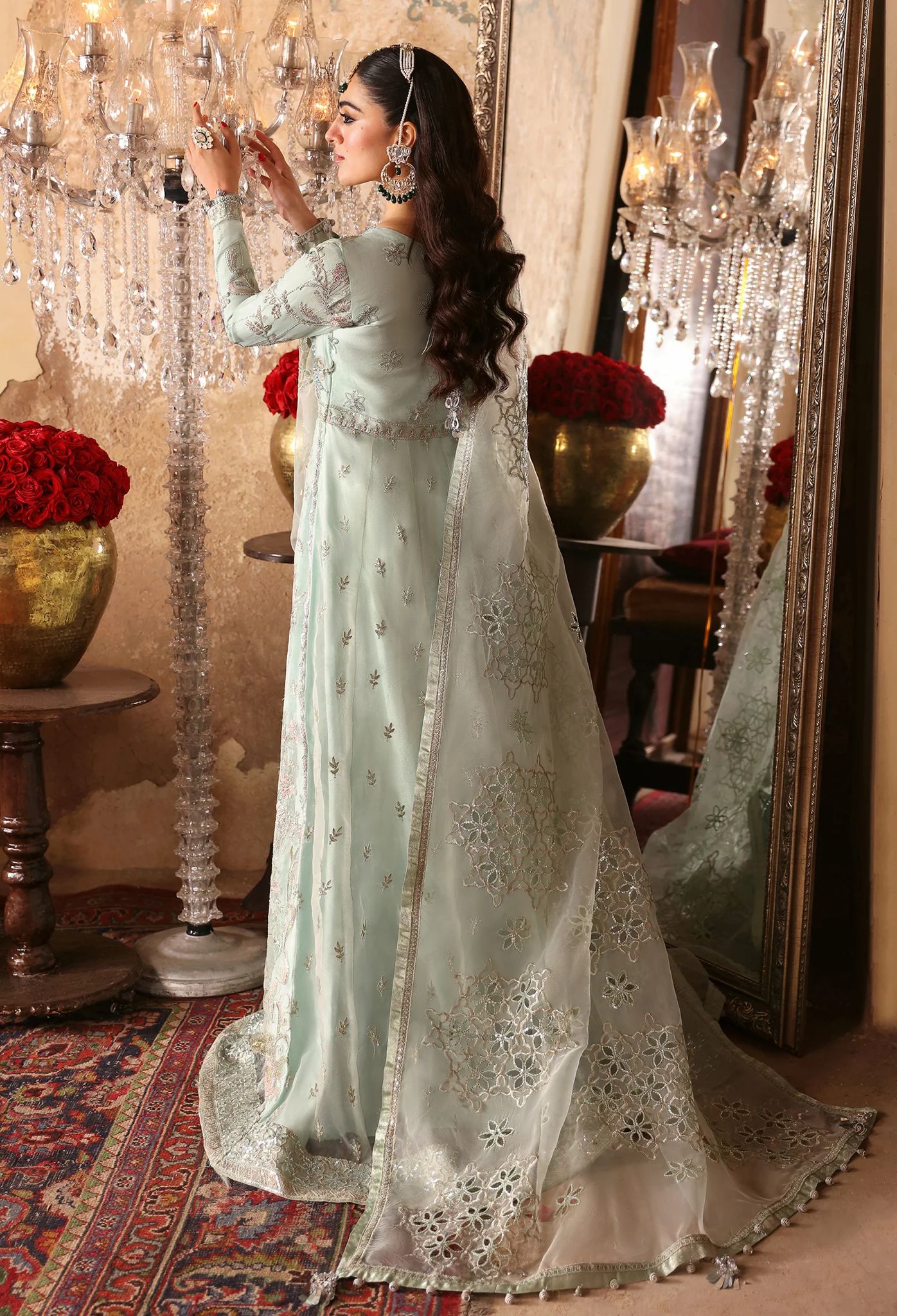 Emaan Adeel Turquoise Maxi Dress