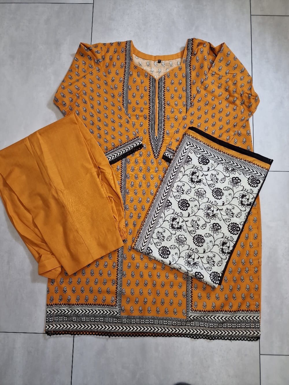 Orange Khaddar Suit