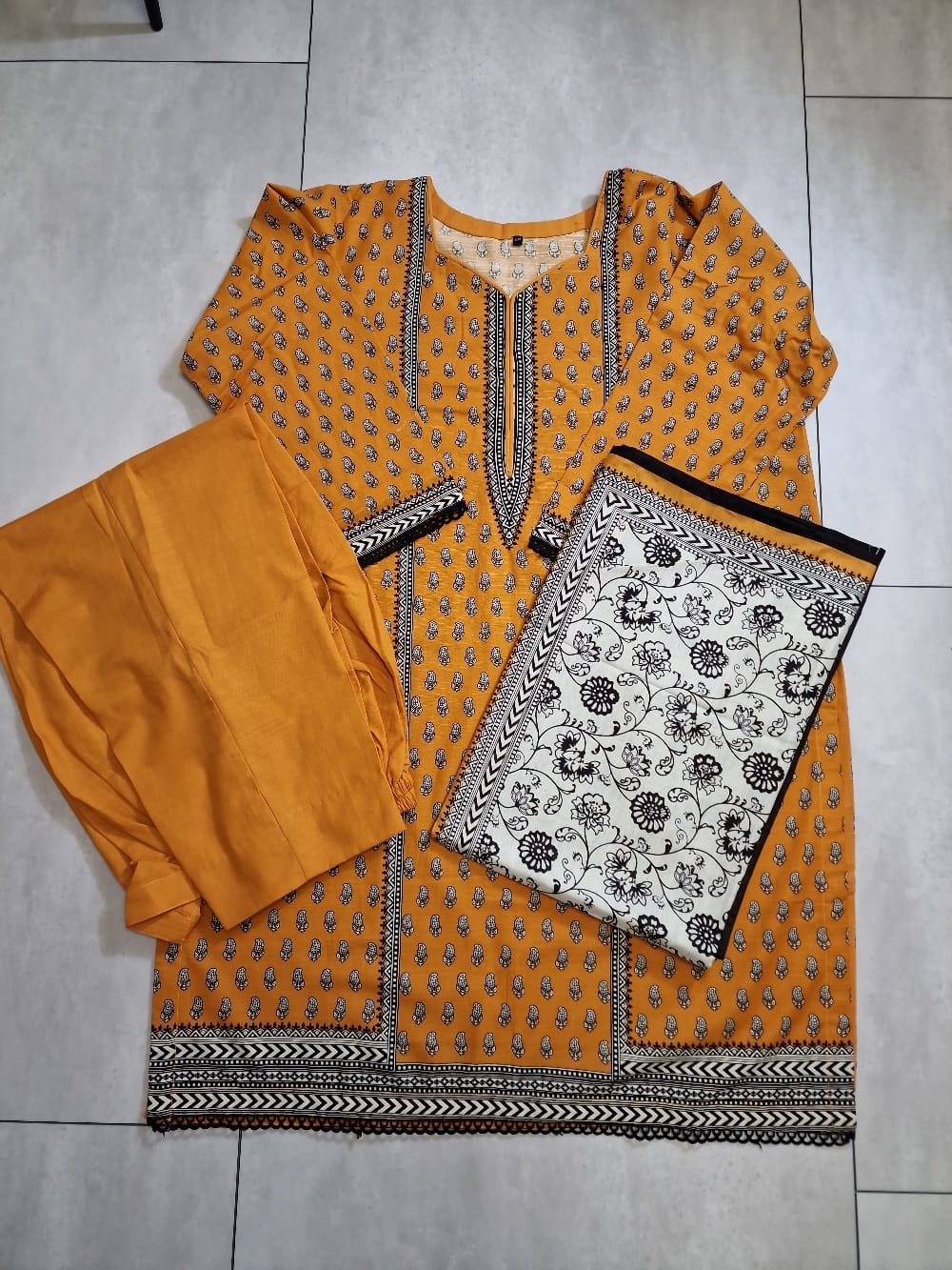 Orange Khaddar Suit