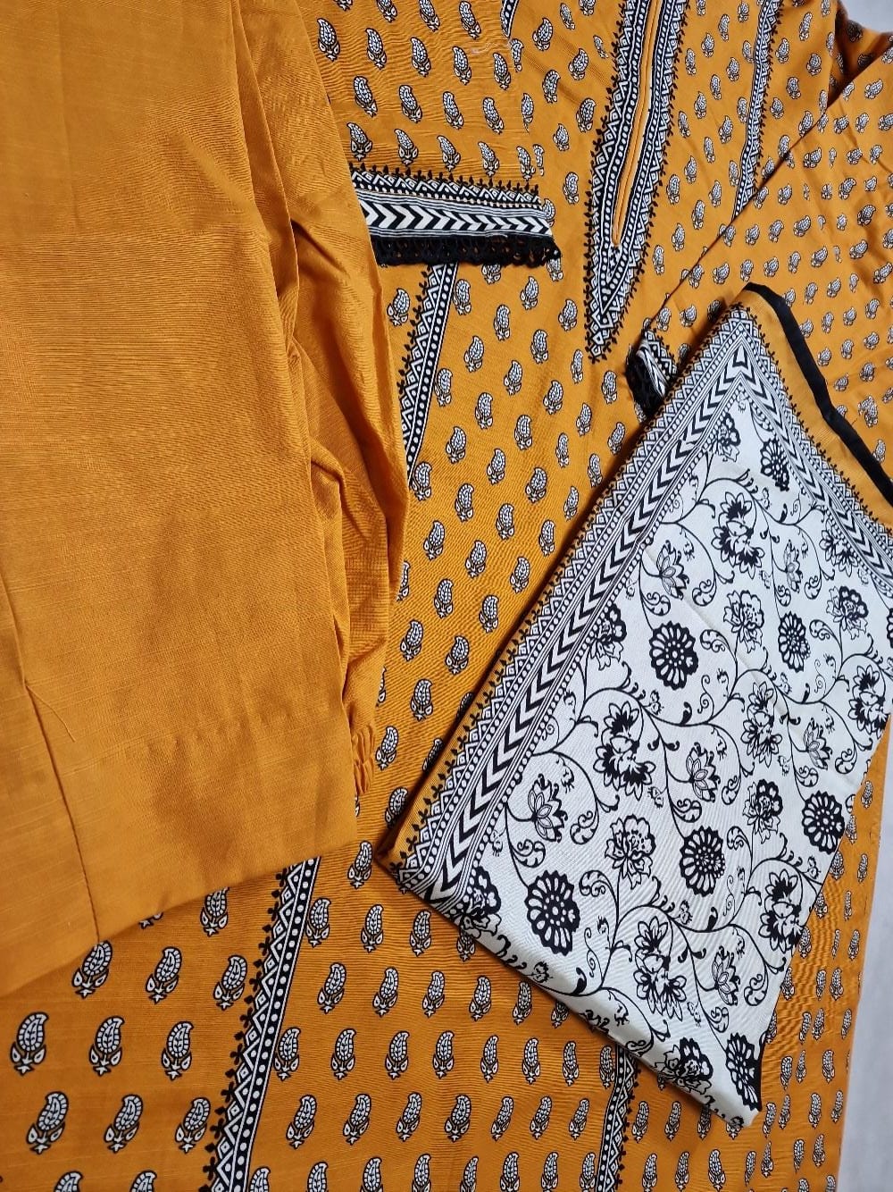 Orange Khaddar Suit