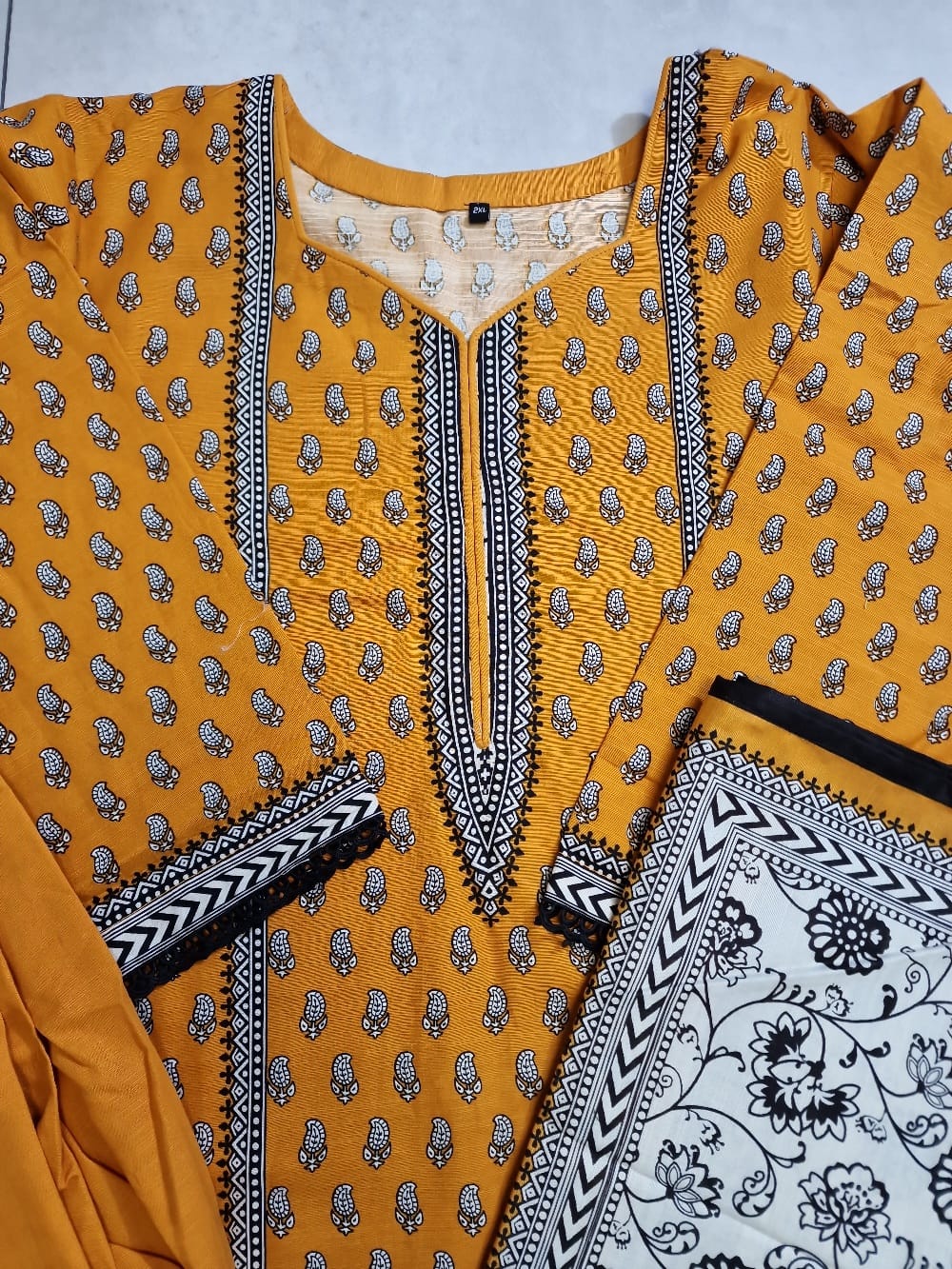 Orange Khaddar Suit