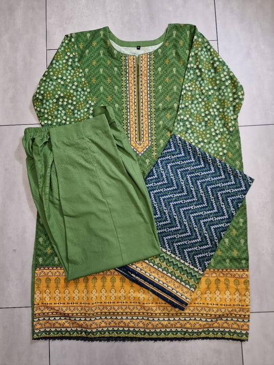 Green Khaddar Suit