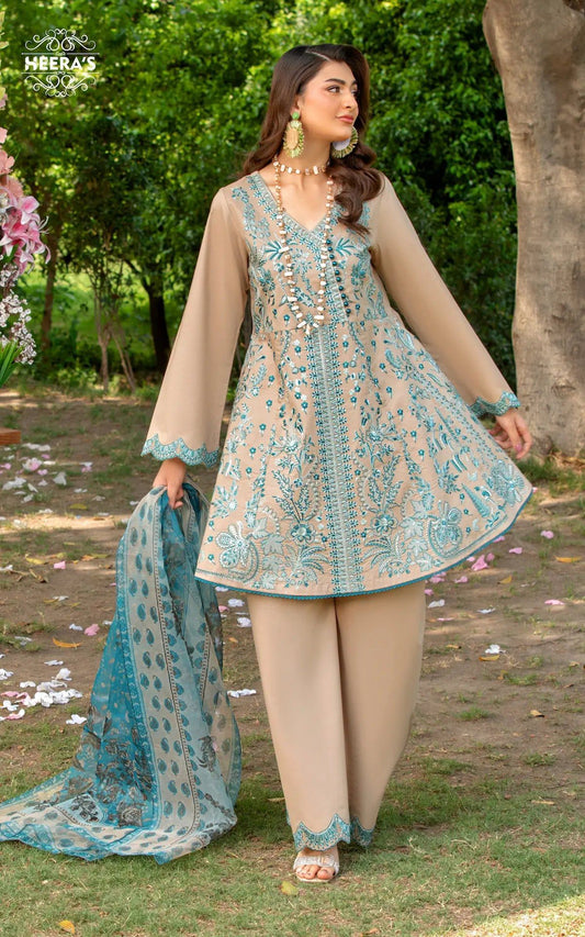 Beige Frock Gharara