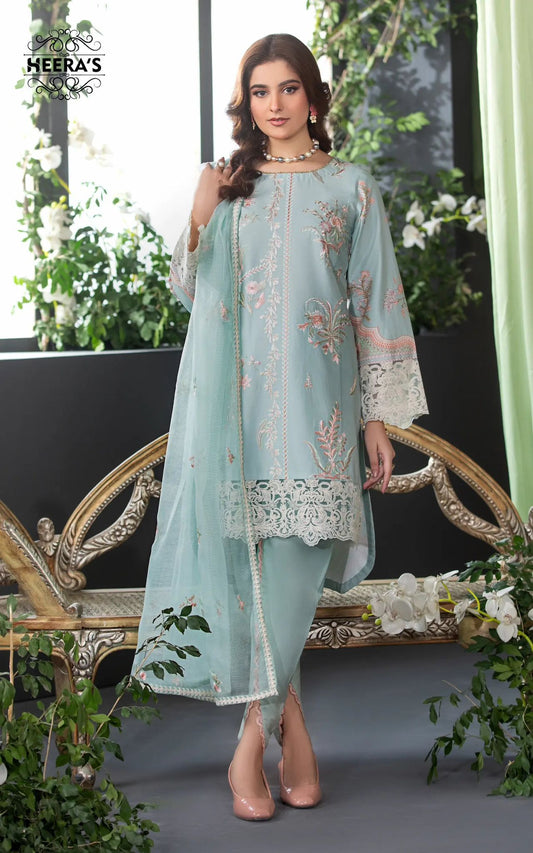 Turquoise floral Heera Suit