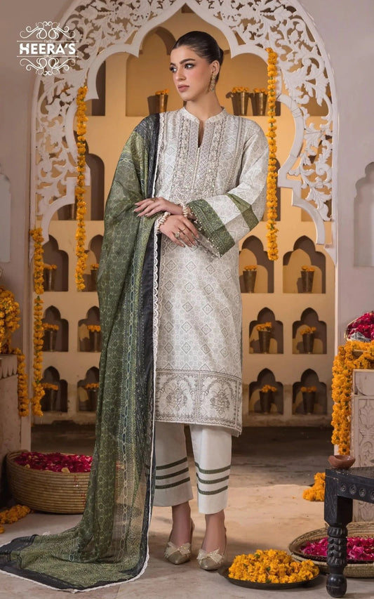 White Green Heera Suit